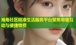 海角社区精准生活服务平台聚焦邻里互动与便捷缴费